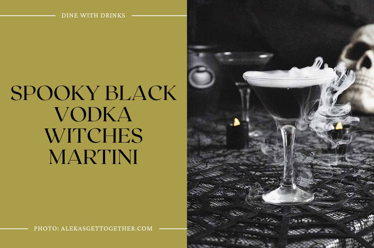 Spooky Black Vodka Witches Martini