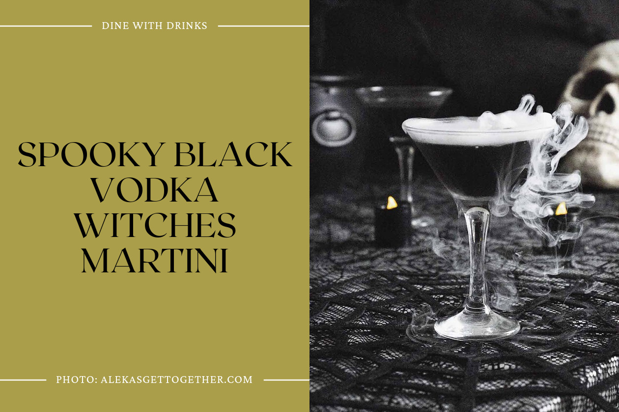 Spooky Black Vodka Witches Martini