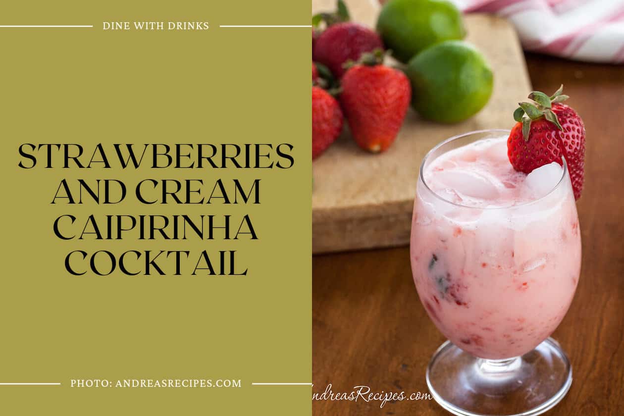 Strawberries And Cream Caipirinha Cocktail