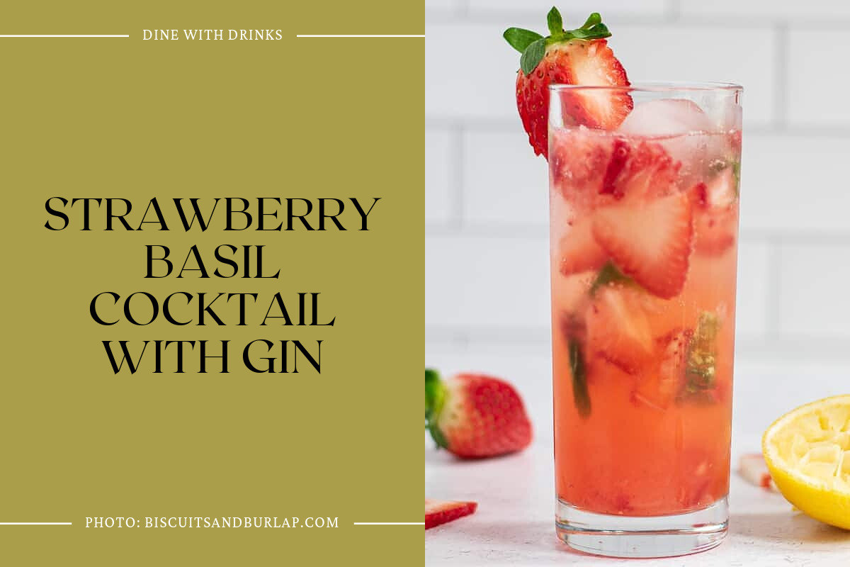 Strawberry Basil Cocktail With Gin