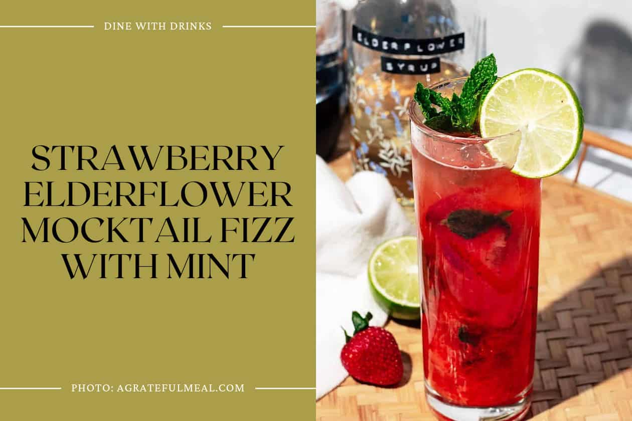 Strawberry Elderflower Mocktail Fizz With Mint