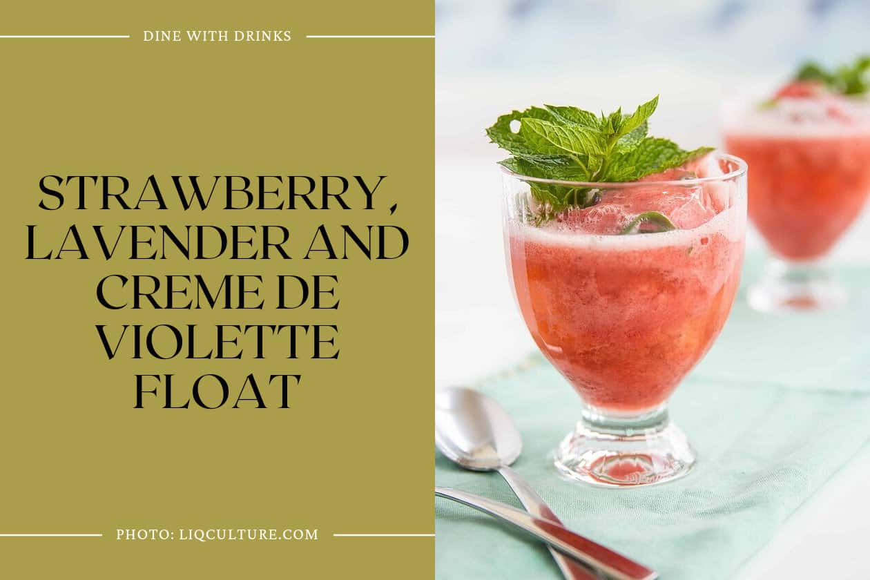 Strawberry, Lavender And Creme De Violette Float