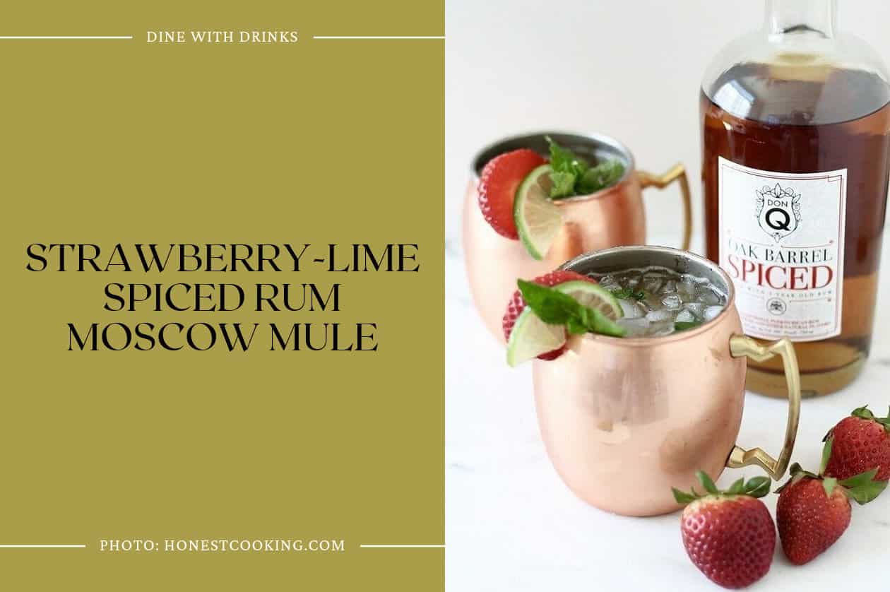 Strawberry-Lime Spiced Rum Moscow Mule