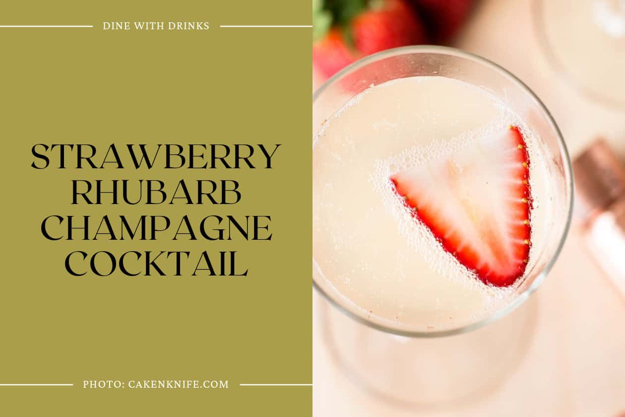 Strawberry Rhubarb Champagne Cocktail