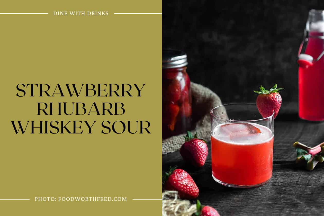 Strawberry Rhubarb Whiskey Sour
