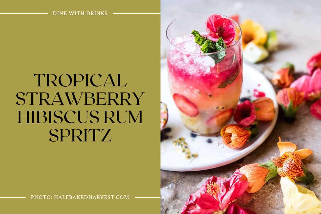 Tropical Strawberry Hibiscus Rum Spritz