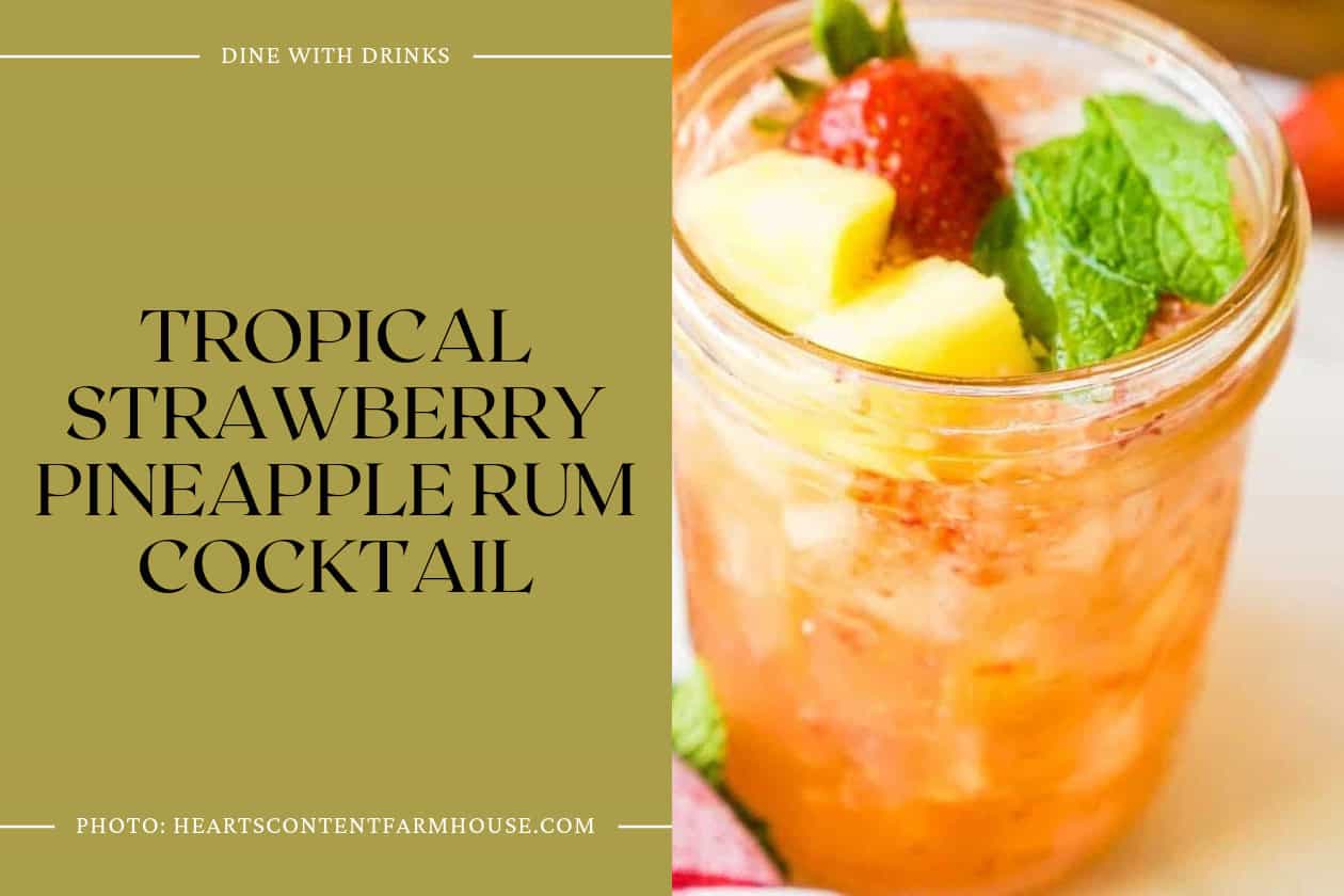 Tropical Strawberry Pineapple Rum Cocktail