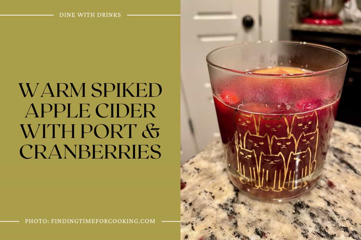 Warm Spiked Apple Cider With Port & Cranberries