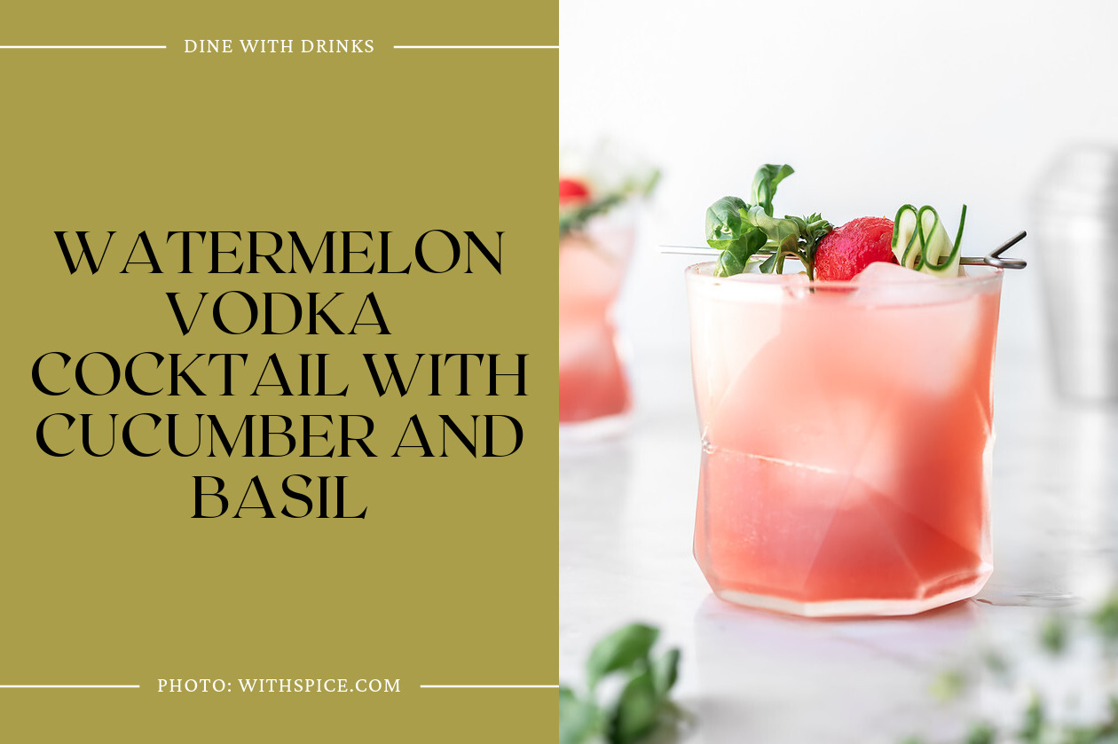 Watermelon Vodka Cocktail With Cucumber And Basil