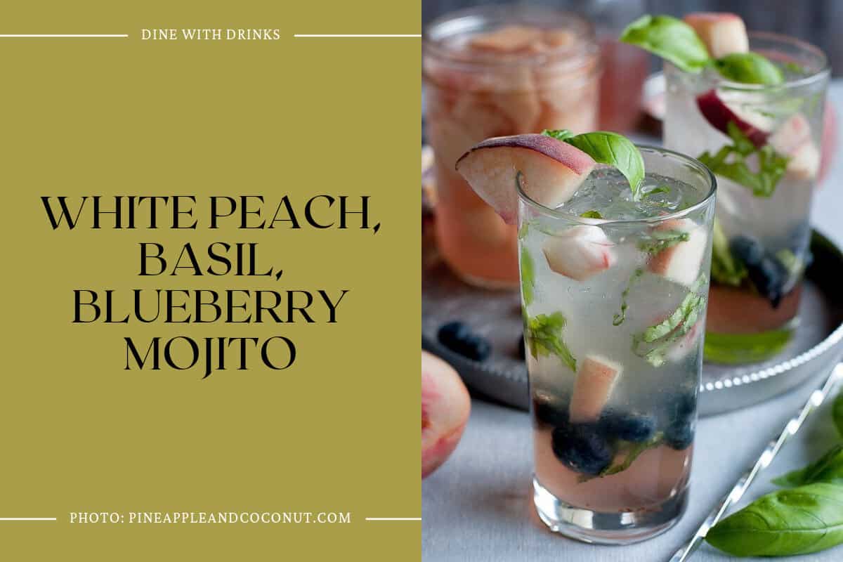White Peach, Basil, Blueberry Mojito