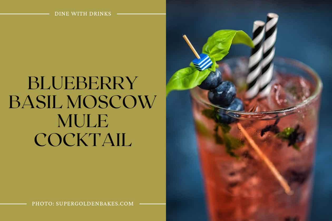 Blueberry Basil Moscow Mule Cocktail