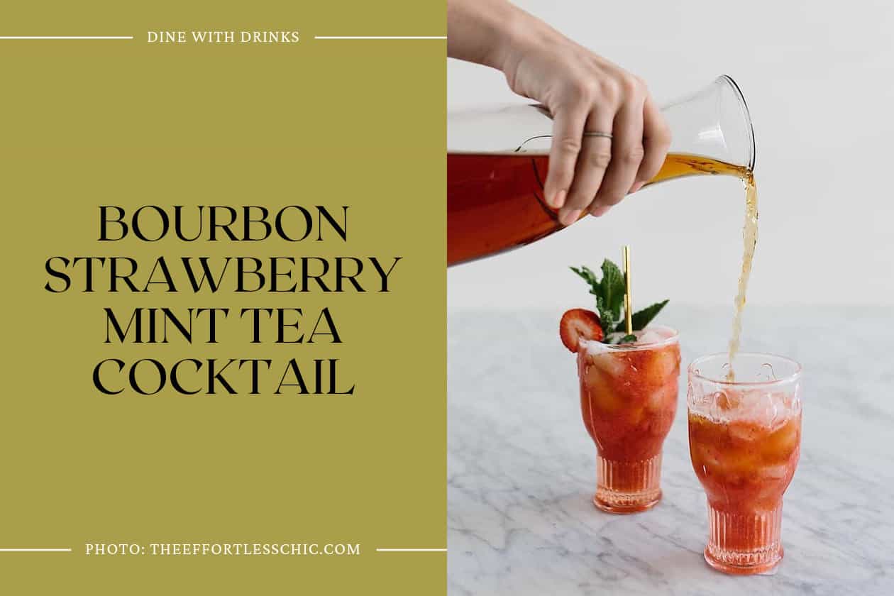 Bourbon Strawberry Mint Tea Cocktail