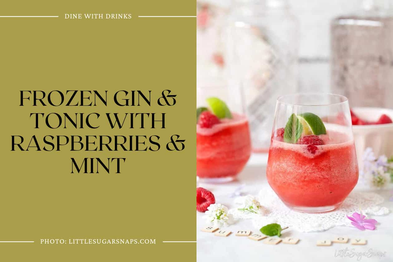 Frozen Gin & Tonic With Raspberries & Mint