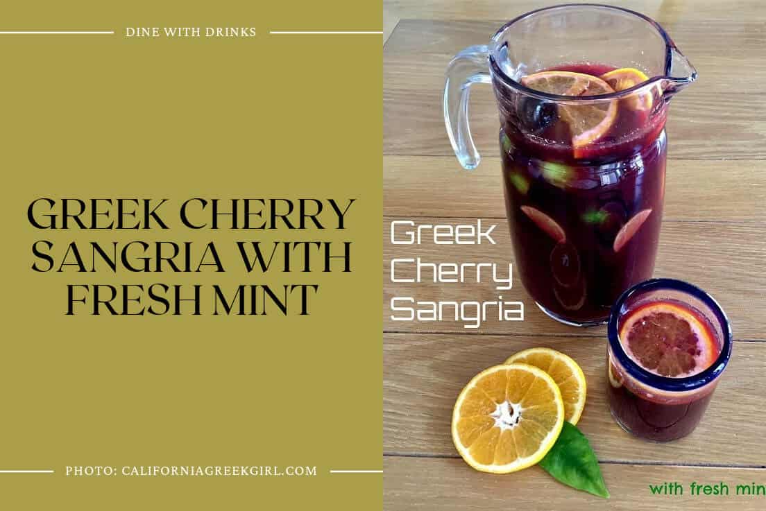 Greek Cherry Sangria With Fresh Mint