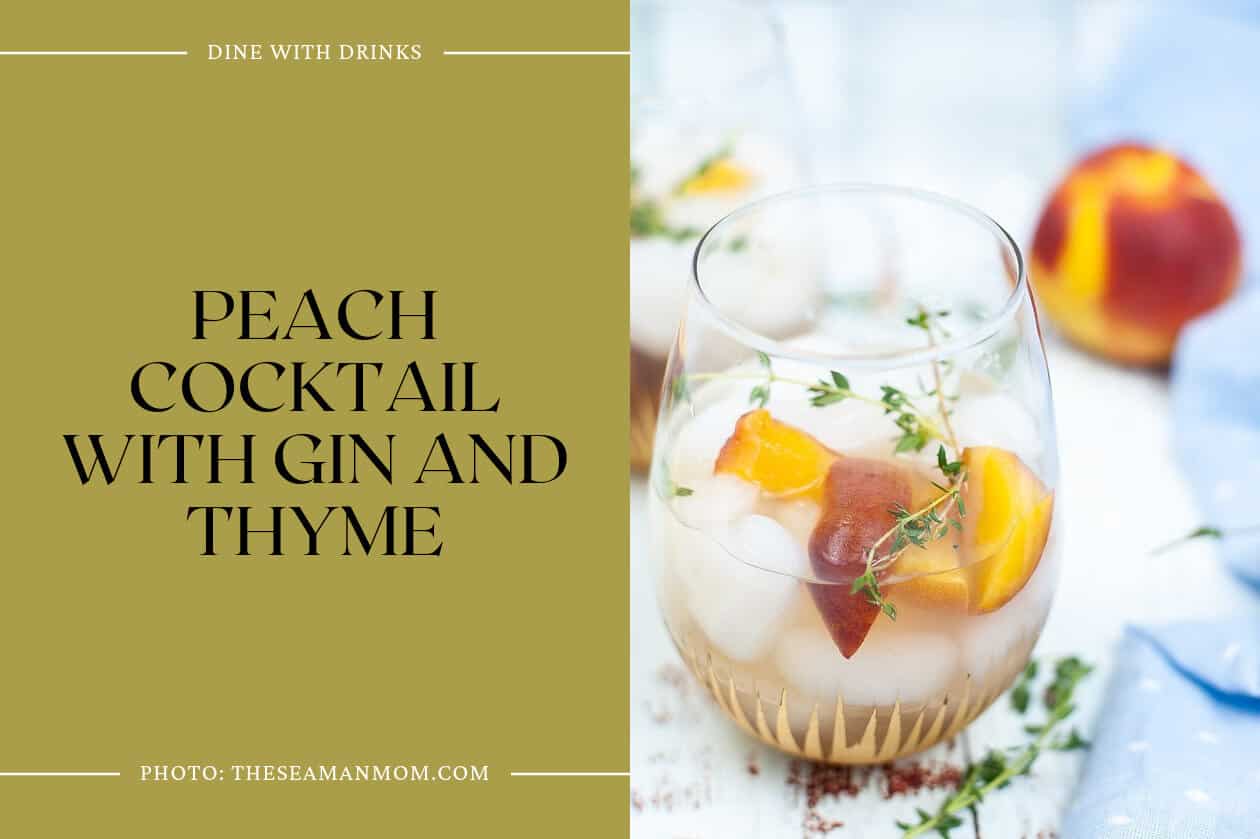 Peach Cocktail With Gin And Thyme