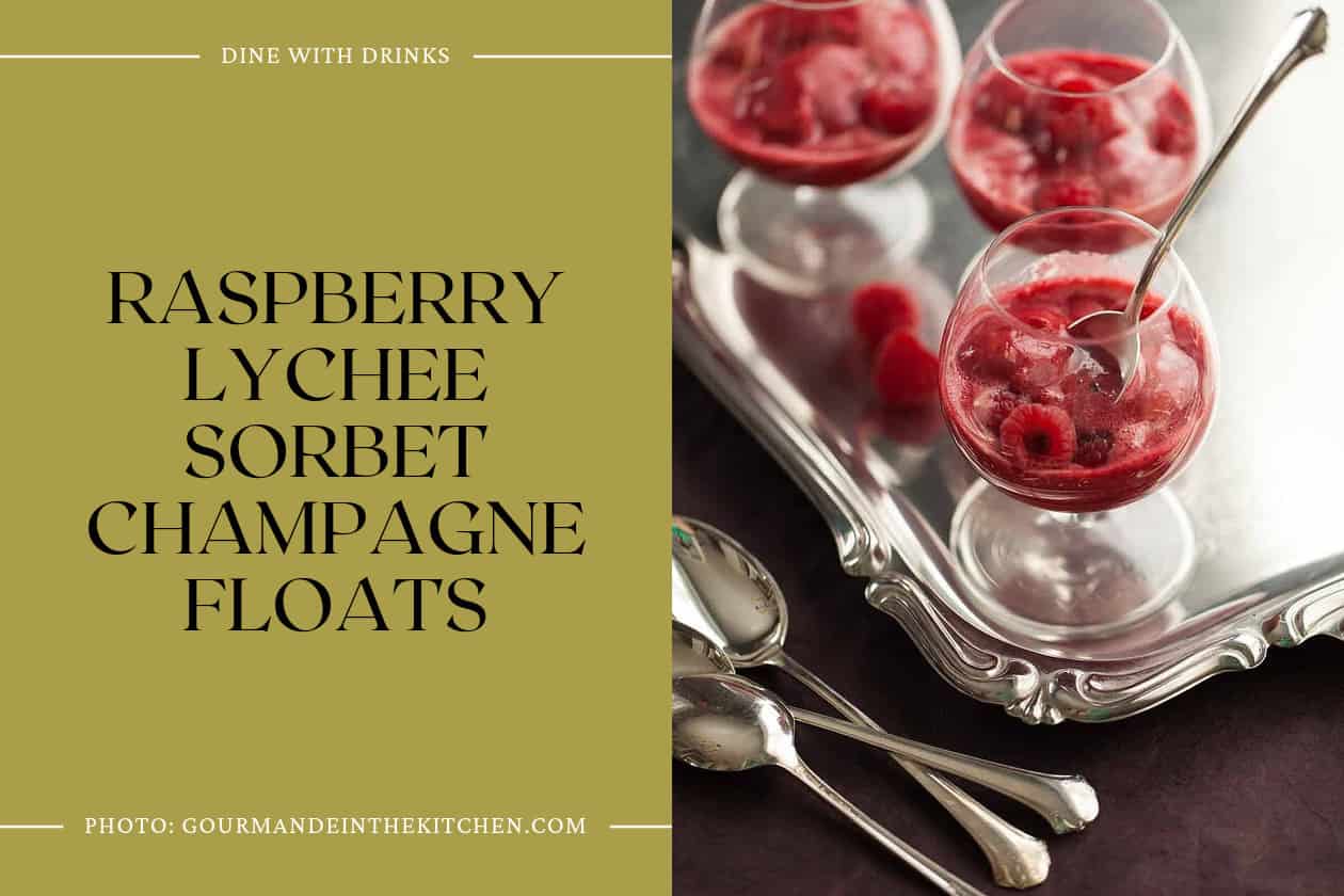 Raspberry Lychee Sorbet Champagne Floats