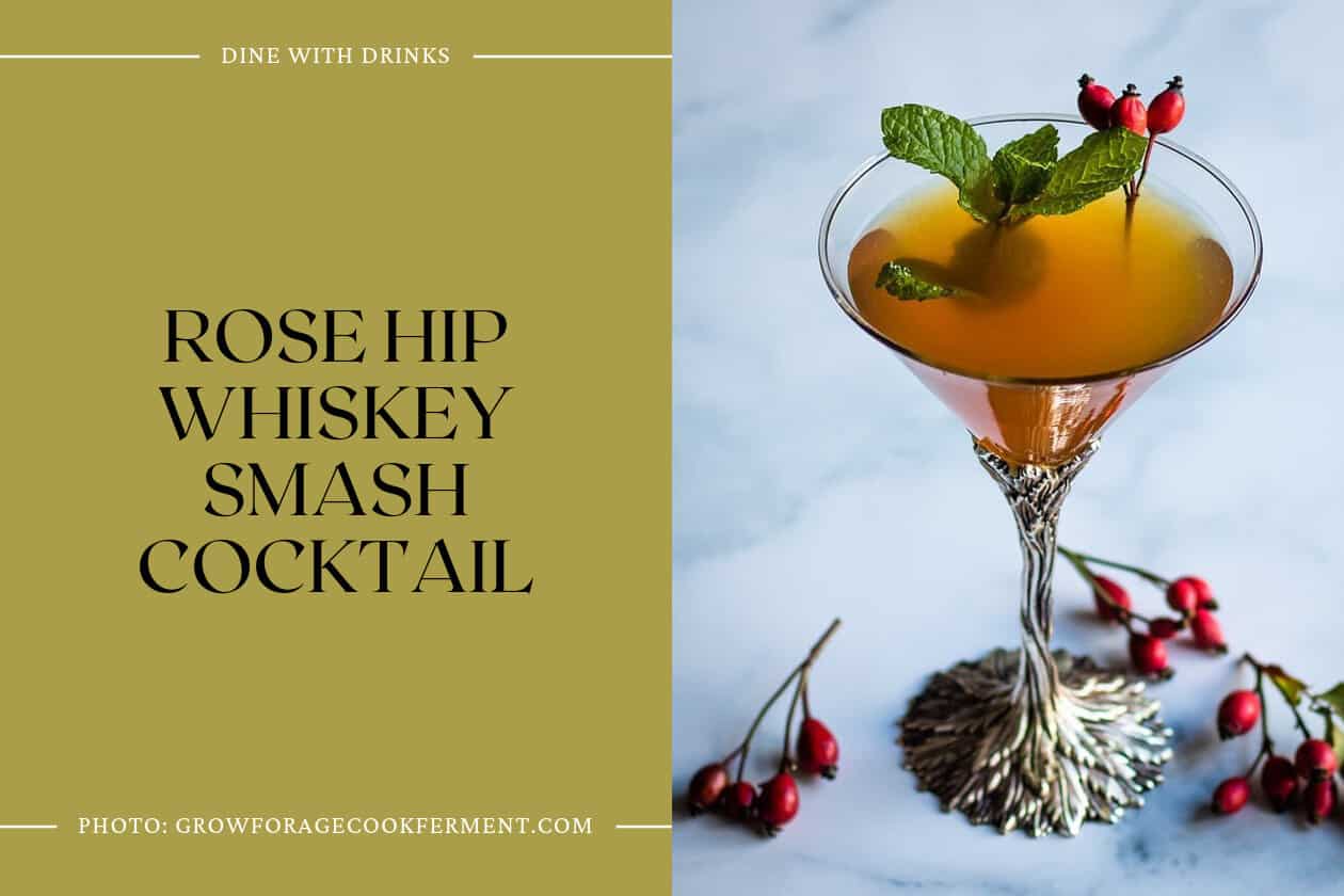 Rose Hip Whiskey Smash Cocktail