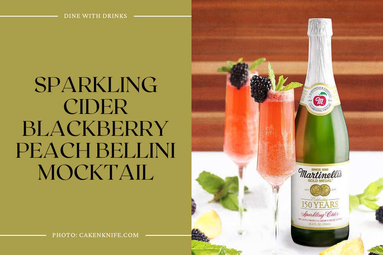 Sparkling Cider Blackberry Peach Bellini Mocktail
