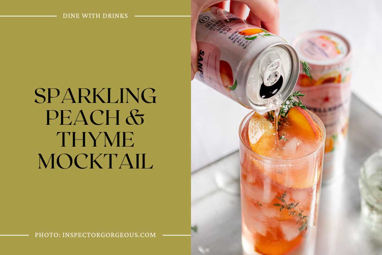Sparkling Peach & Thyme Mocktail