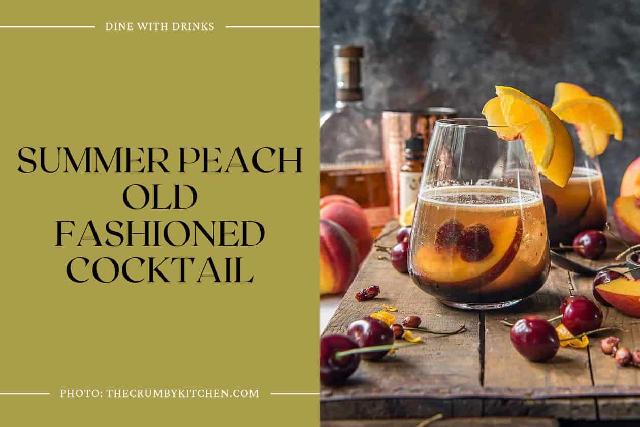 Summer Peach Old Fashioned Cocktail