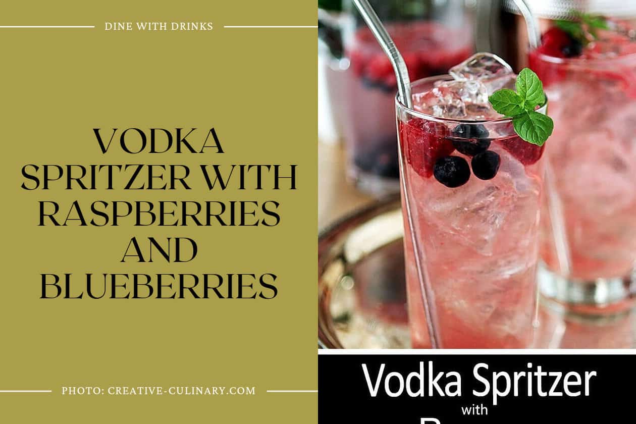 Vodka Spritzer With Raspberries And Blueberries