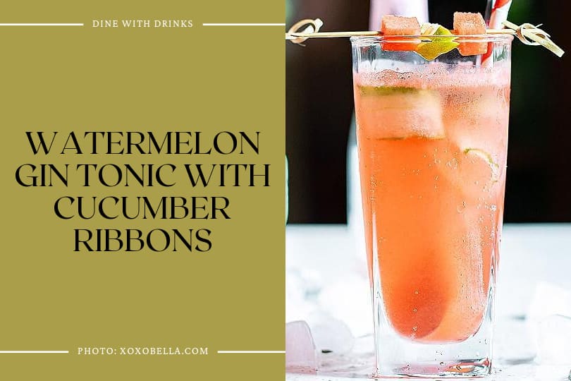 Watermelon Gin Tonic With Cucumber Ribbons