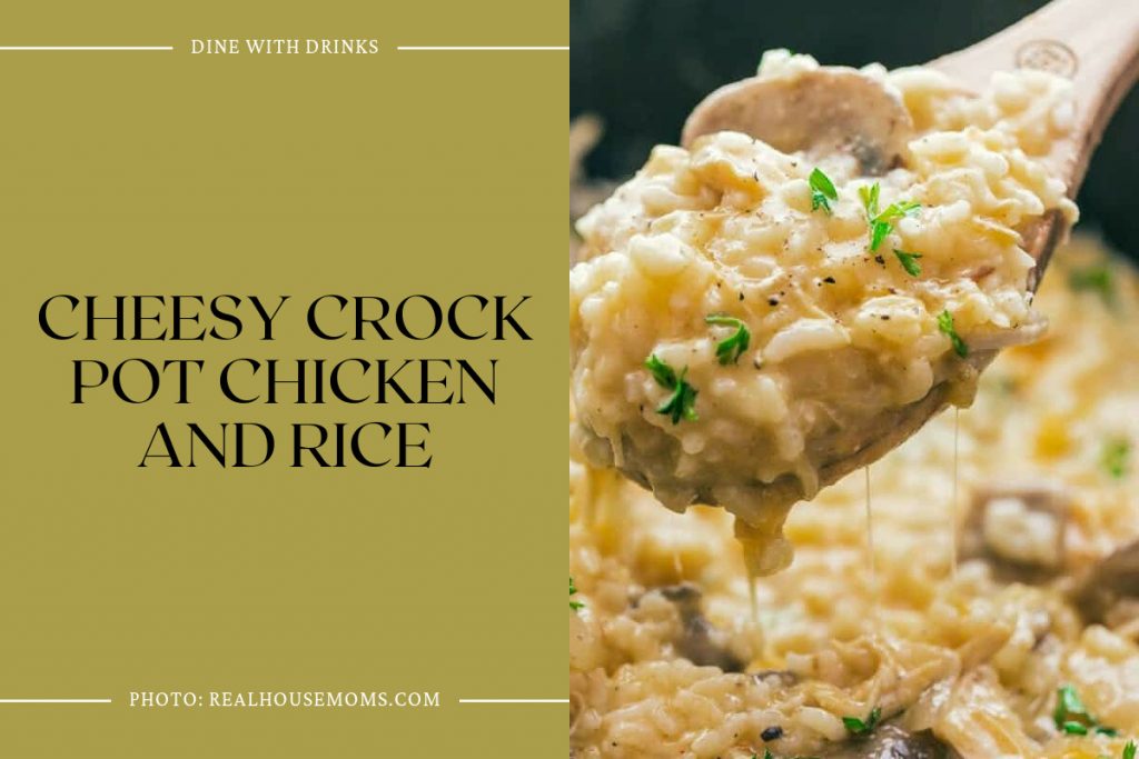 45 Best Chicken Breast Crock Pot Recipes DineWithDrinks   Cheesy Crock Pot Chicken And Rice 1024x683 