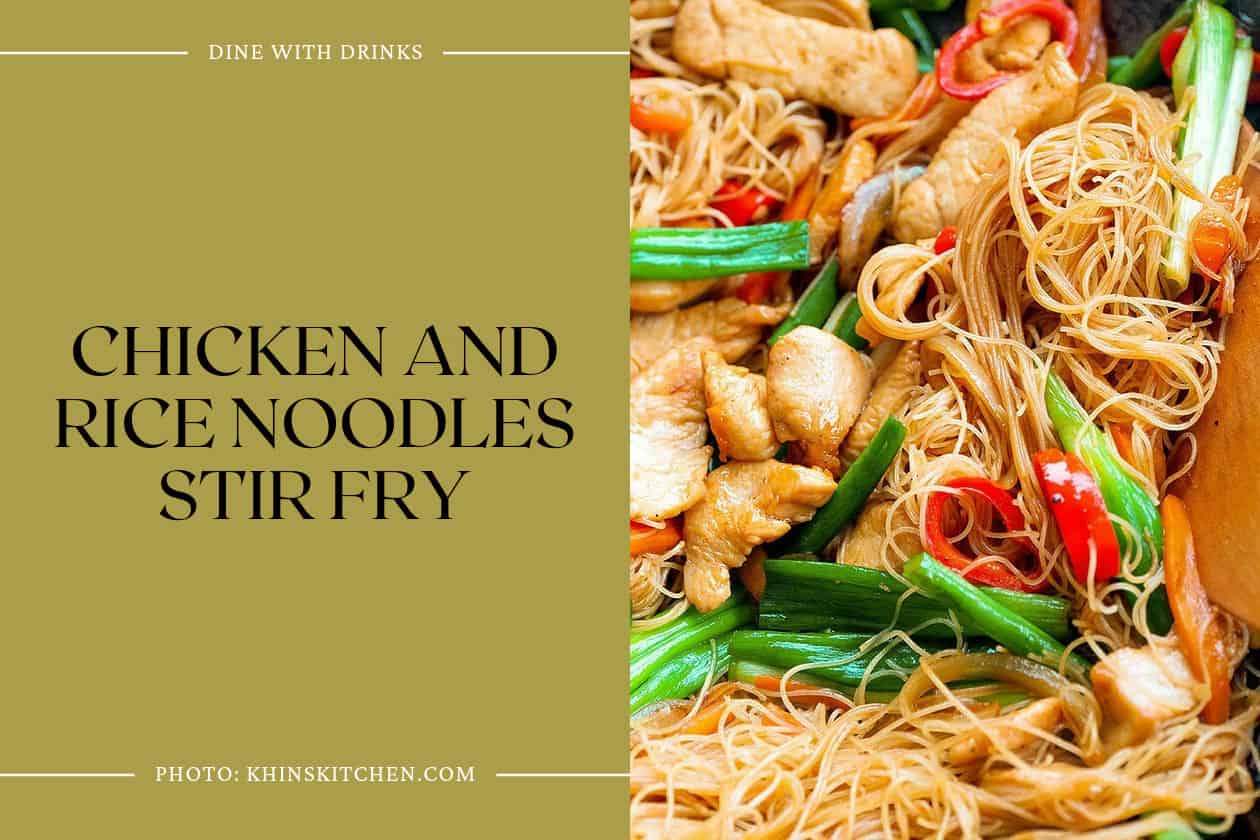 Chicken And Rice Noodles Stir Fry