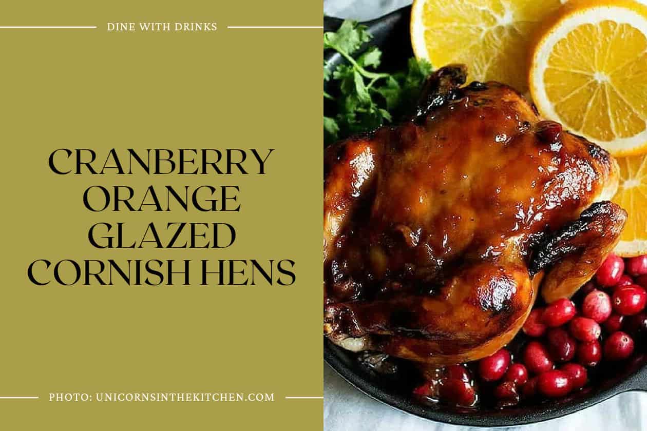 Cranberry Orange Glazed Cornish Hens