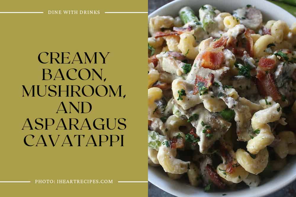 Creamy Bacon, Mushroom, And Asparagus Cavatappi