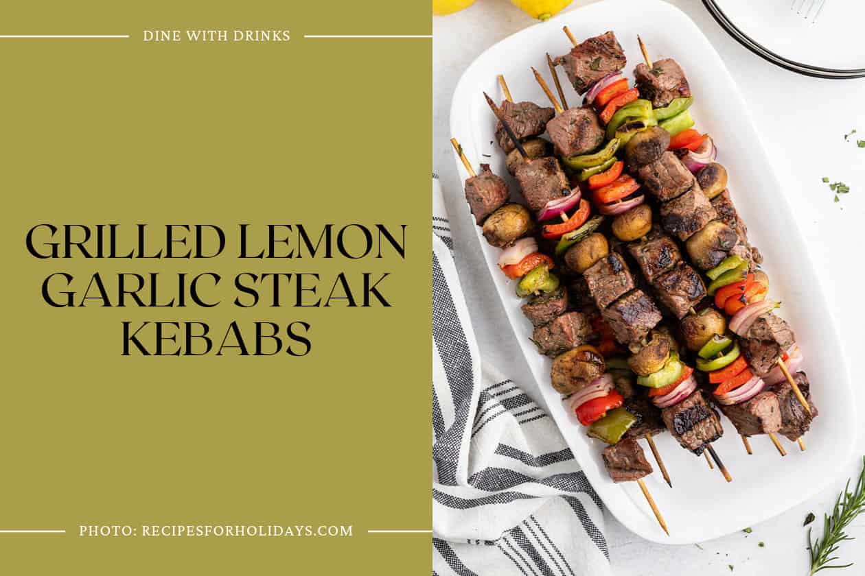 Grilled Lemon Garlic Steak Kebabs