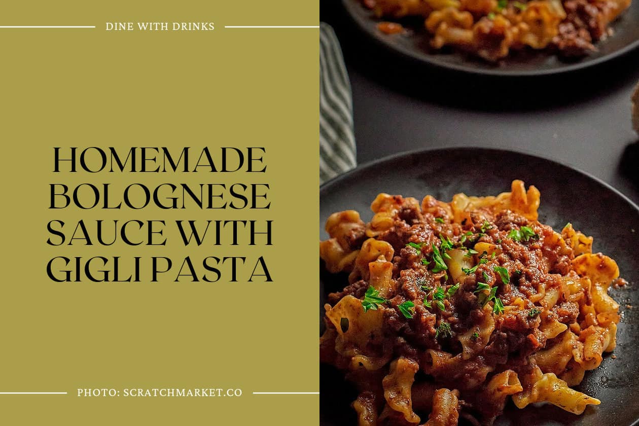 Homemade Bolognese Sauce With Gigli Pasta