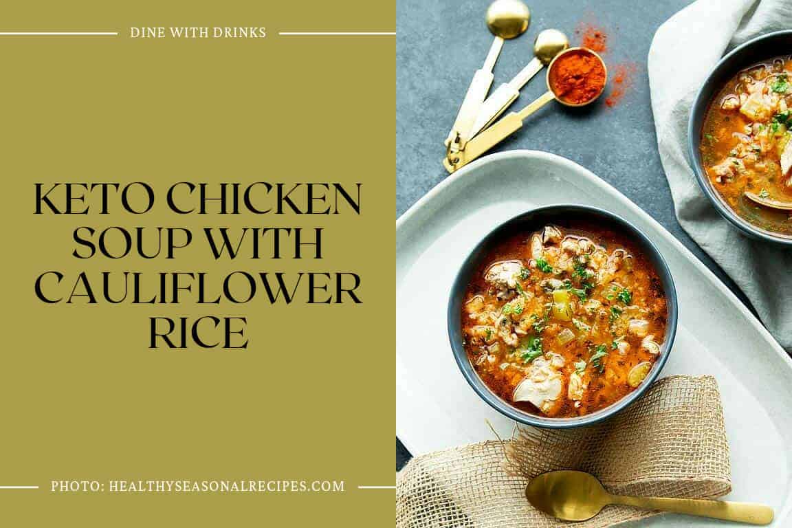 Keto Chicken Soup With Cauliflower Rice