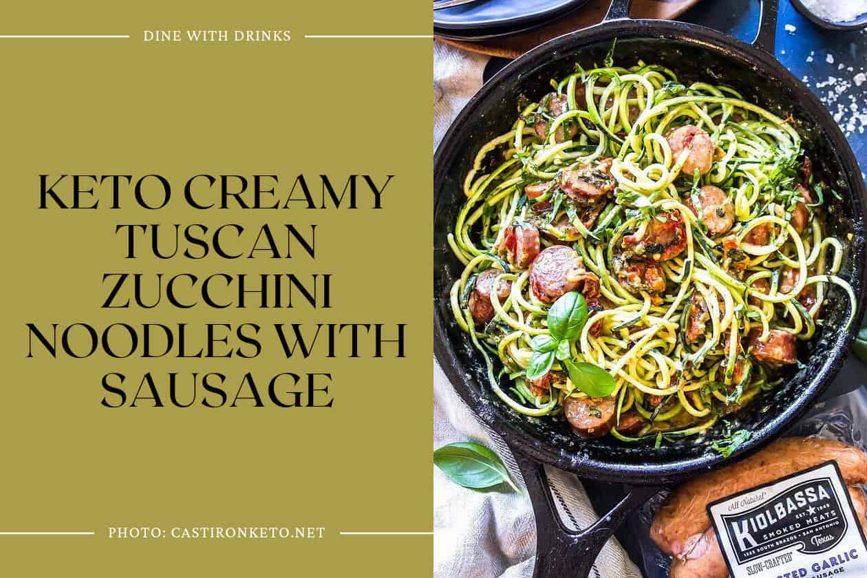 Keto Creamy Tuscan Zucchini Noodles With Sausage