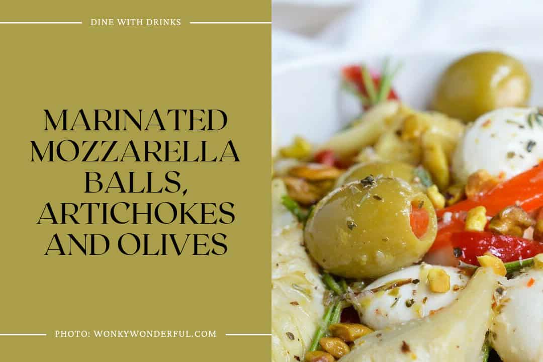 Marinated Mozzarella Balls, Artichokes And Olives