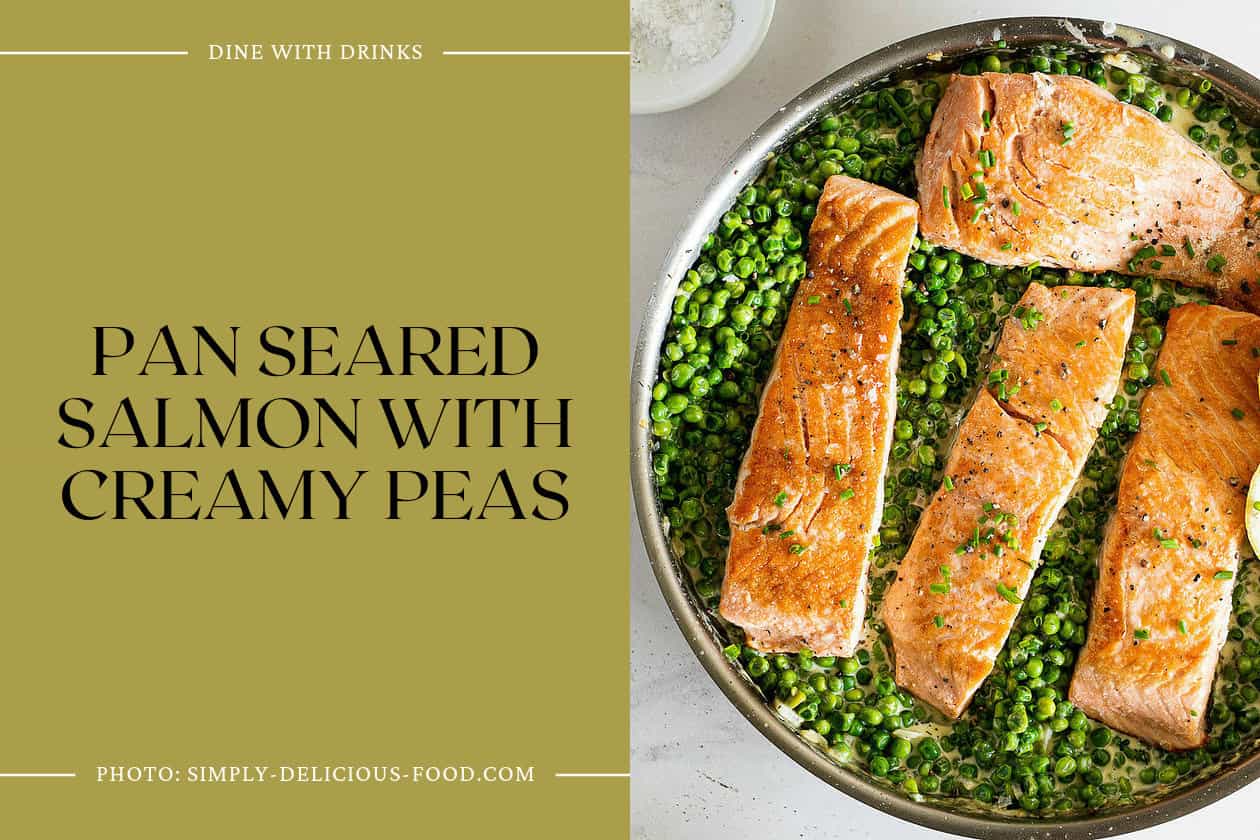 Pan Seared Salmon With Creamy Peas