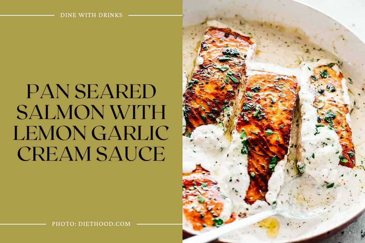 Pan Seared Salmon With Lemon Garlic Cream Sauce