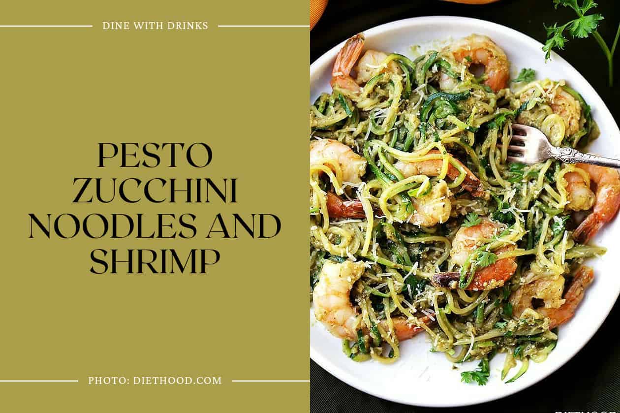 Pesto Zucchini Noodles And Shrimp