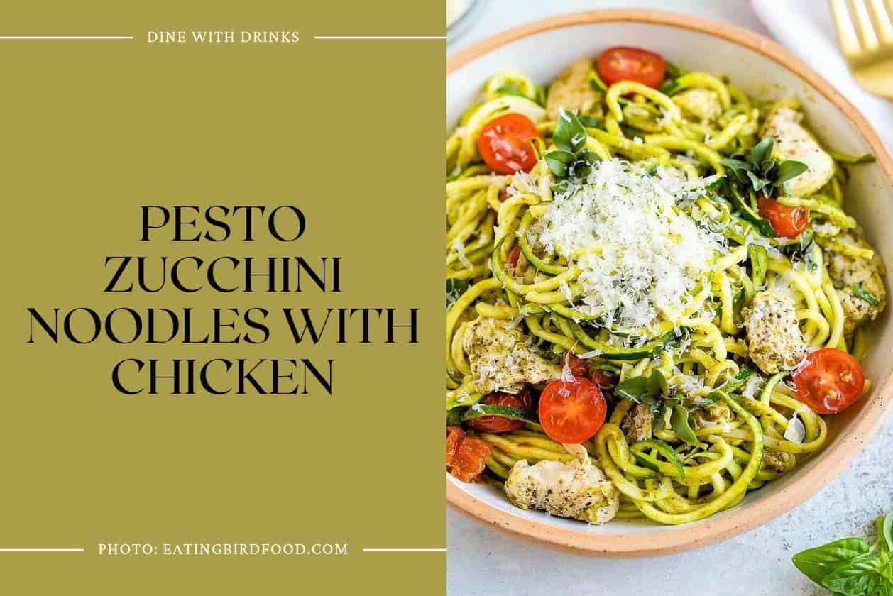 Pesto Zucchini Noodles With Chicken