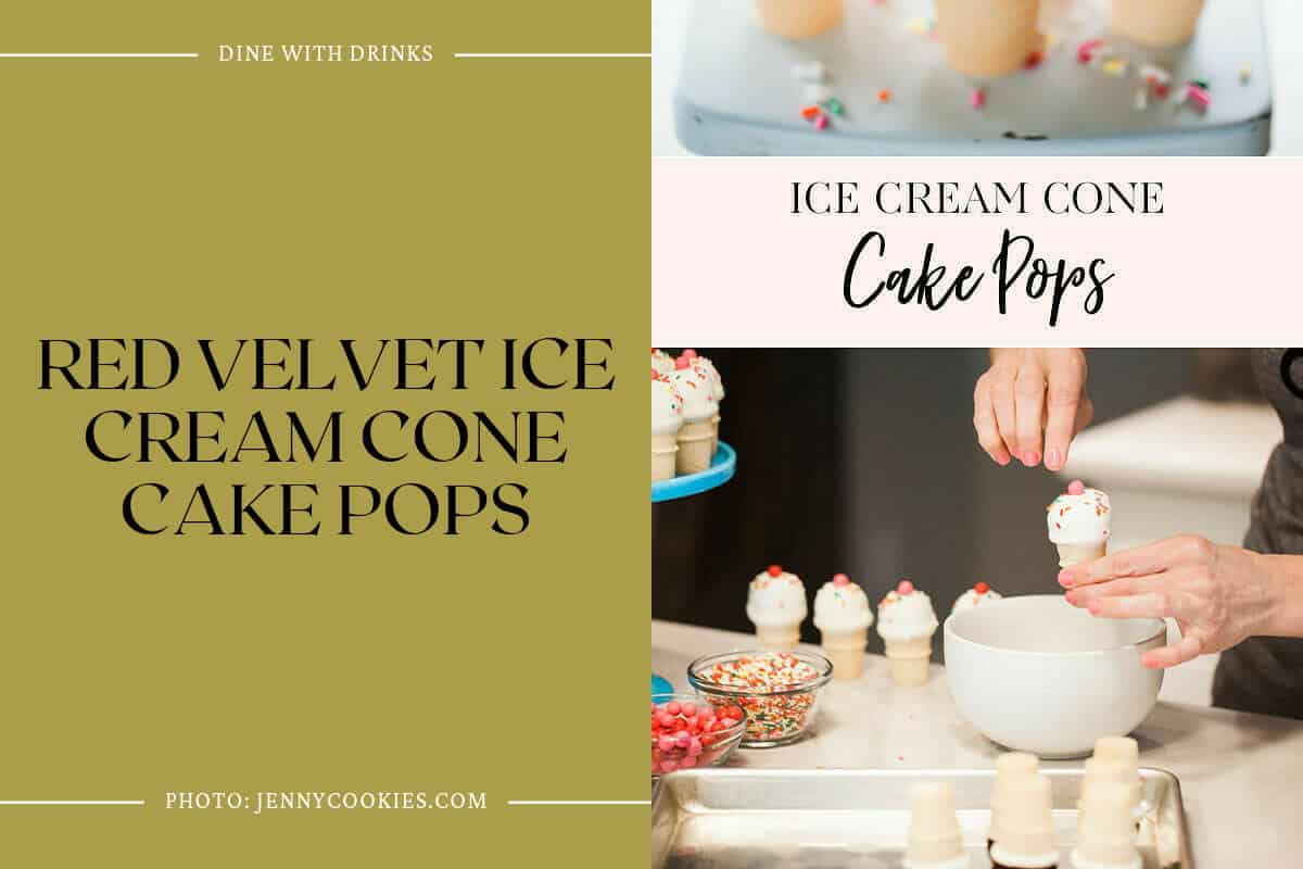 Red Velvet Ice Cream Cone Cake Pops