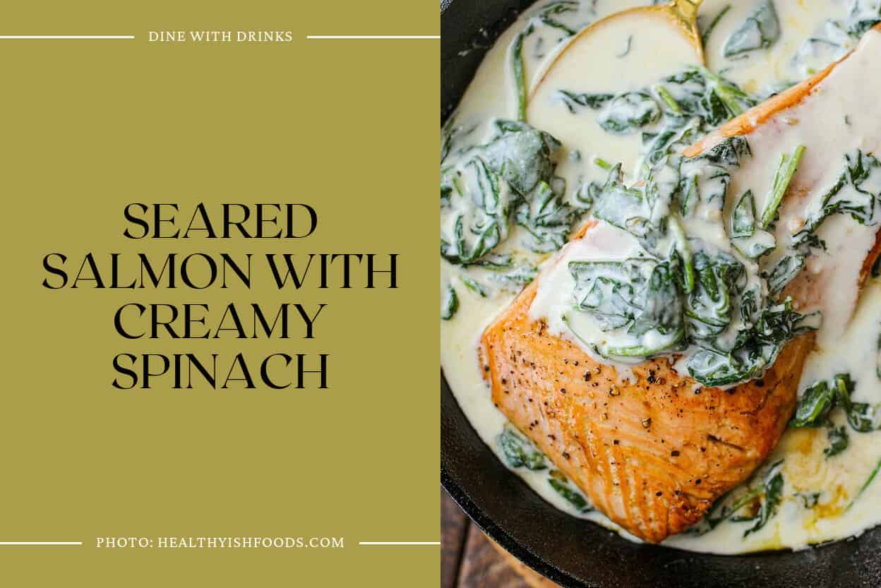 Seared Salmon With Creamy Spinach