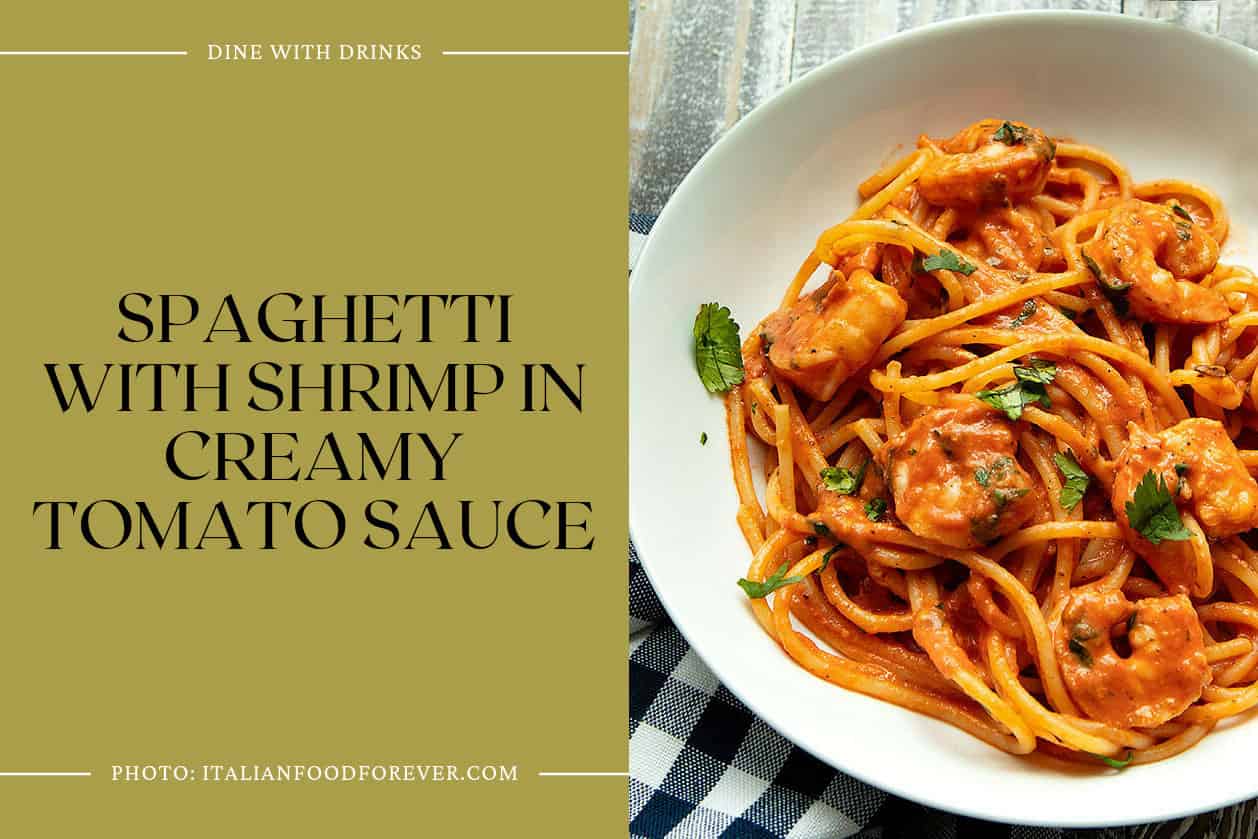 Spaghetti With Shrimp In Creamy Tomato Sauce