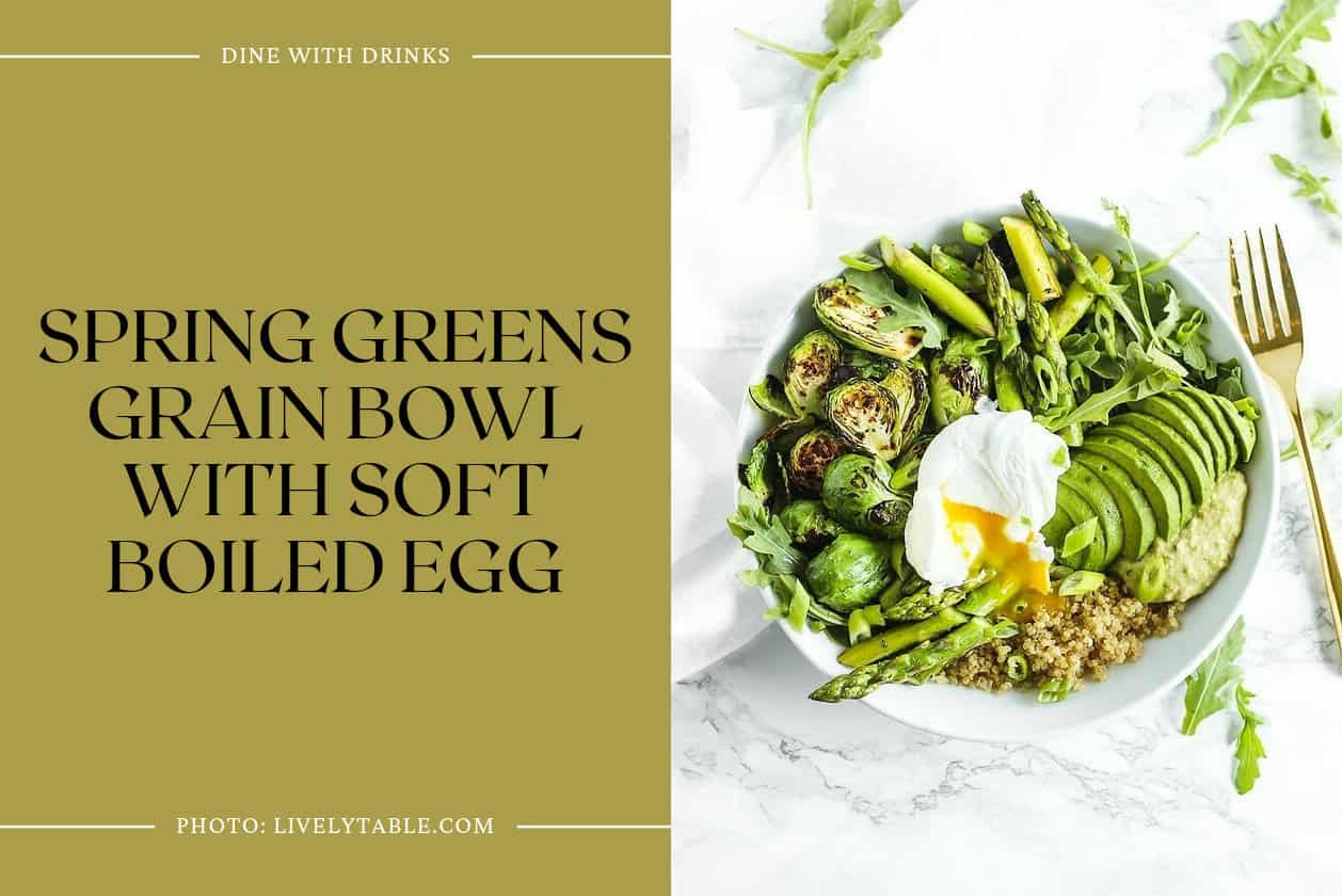 Spring Greens Grain Bowl With Soft Boiled Egg