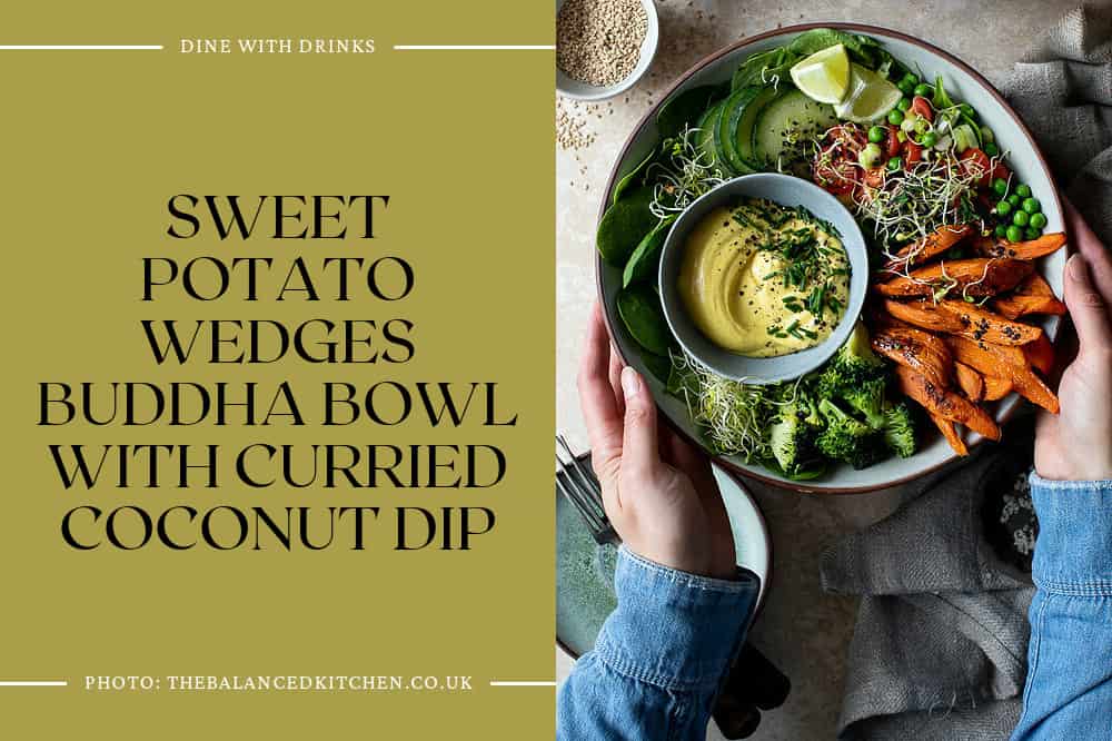 Sweet Potato Wedges Buddha Bowl With Curried Coconut Dip