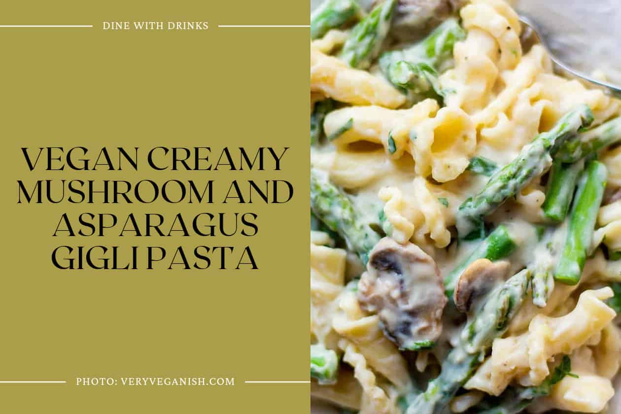Vegan Creamy Mushroom And Asparagus Gigli Pasta