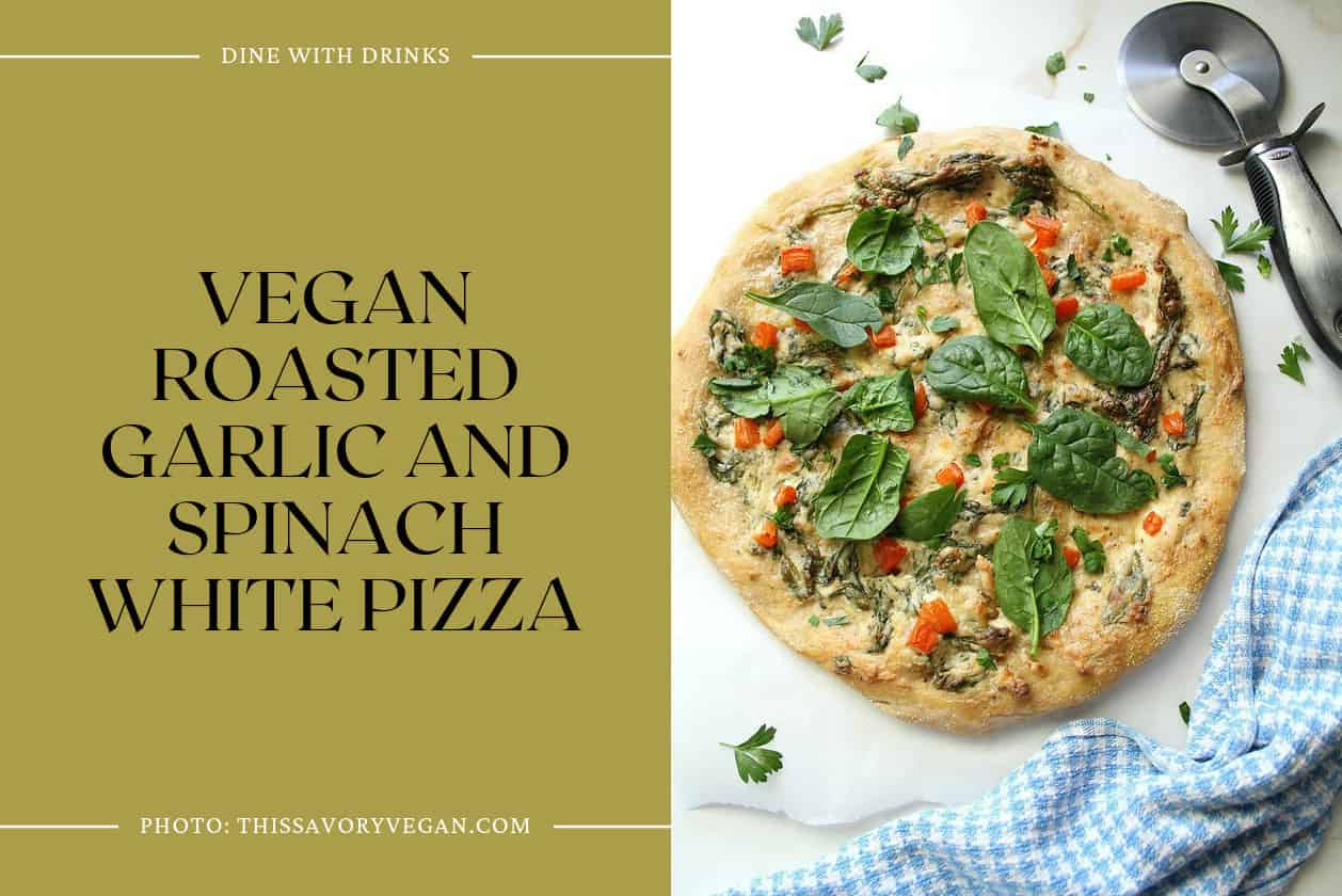 Vegan Roasted Garlic And Spinach White Pizza