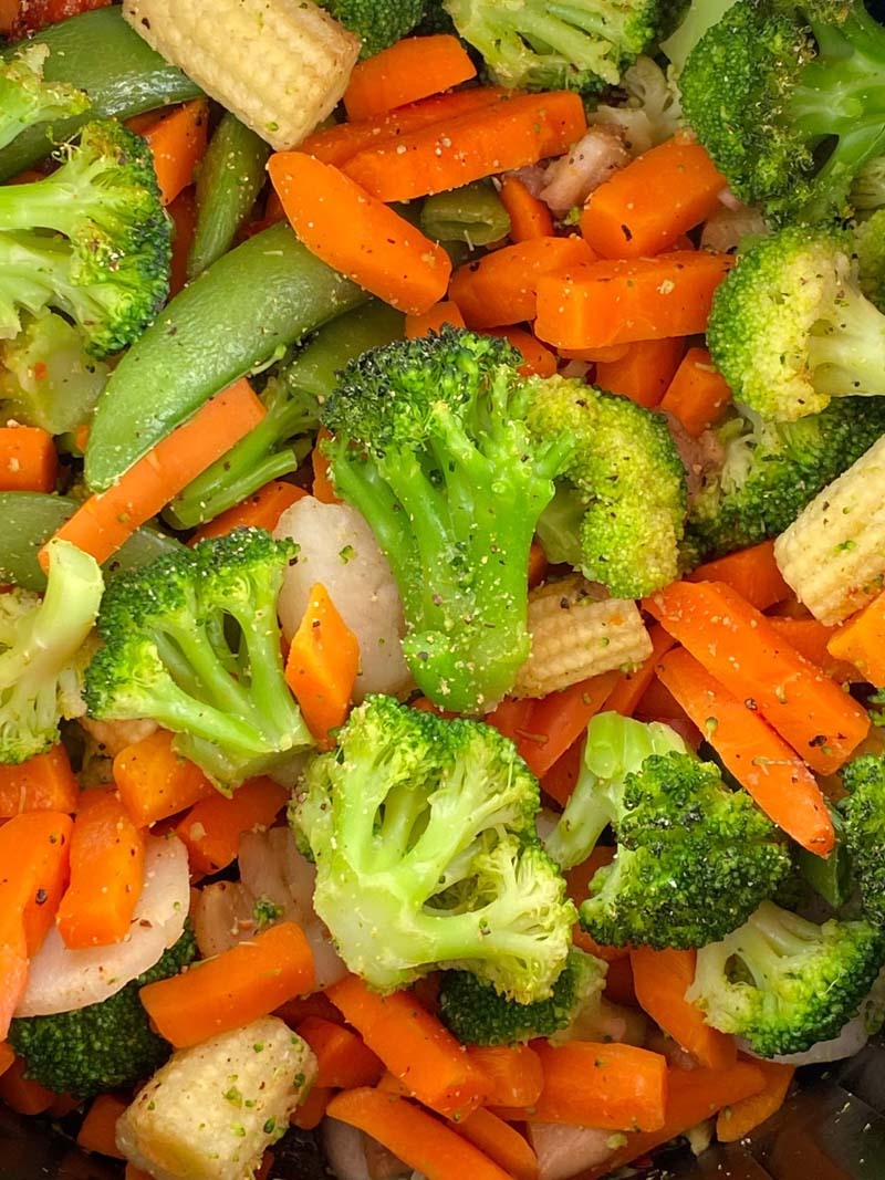 Frozen veggies air top fryer