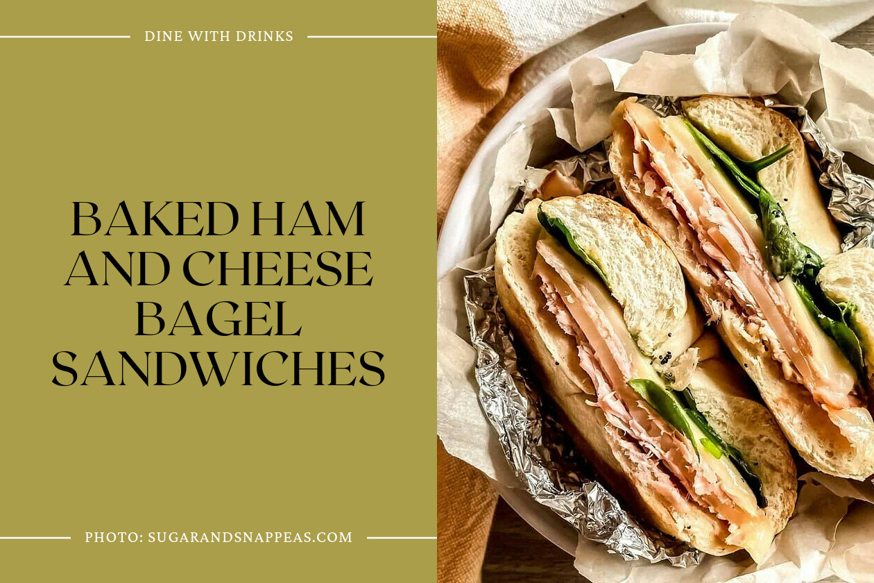 Baked Ham And Cheese Bagel Sandwiches