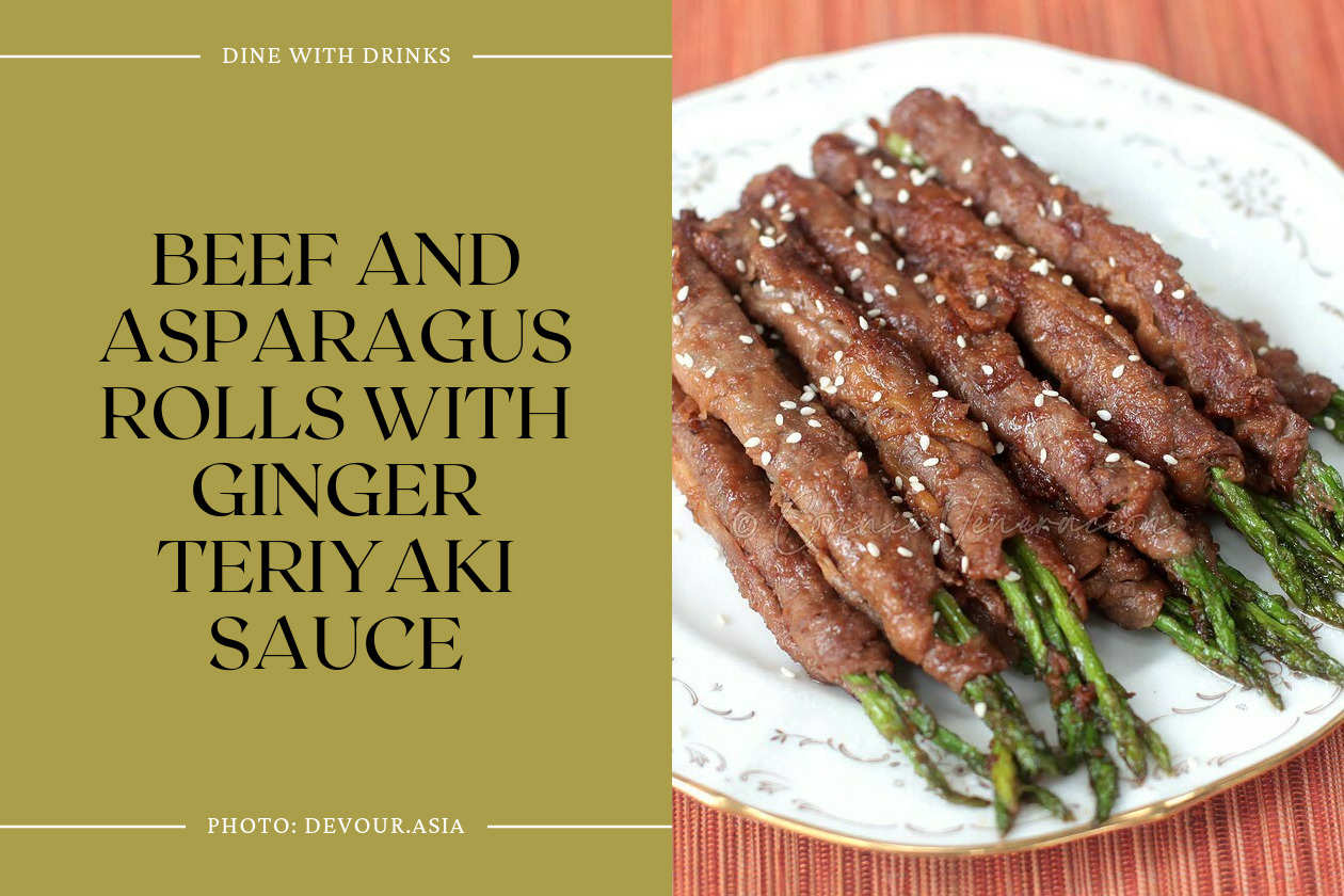 Beef And Asparagus Rolls With Ginger Teriyaki Sauce