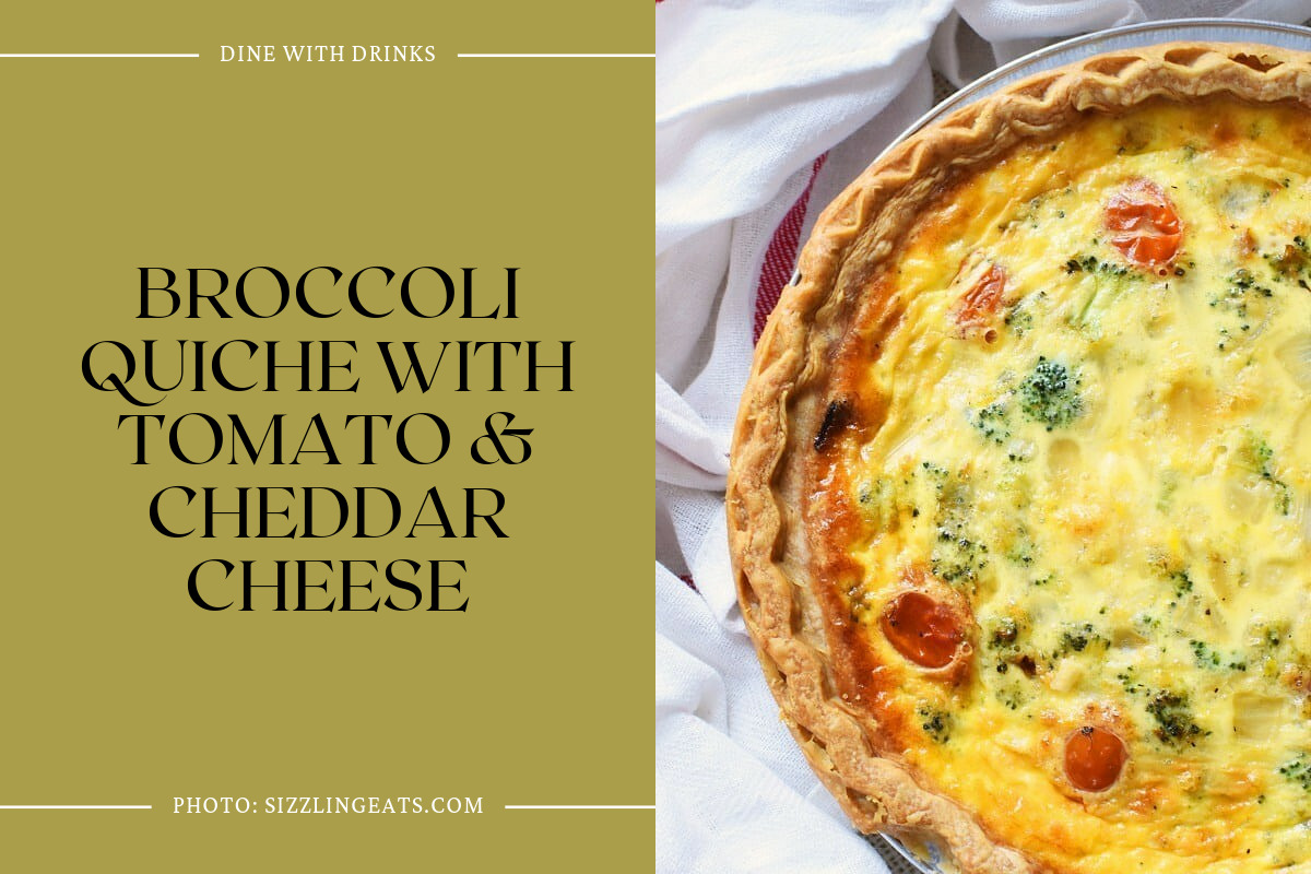 Broccoli Quiche With Tomato & Cheddar Cheese